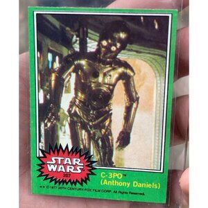 C-3PO STAR WARS 1977 TOPPS #207 ANTHONY DANIELS GOLDEN ROD CORRECTED ERROR CARD